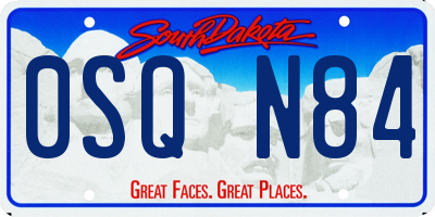 SD license plate 0SQN84