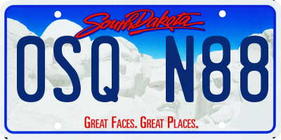 SD license plate 0SQN88