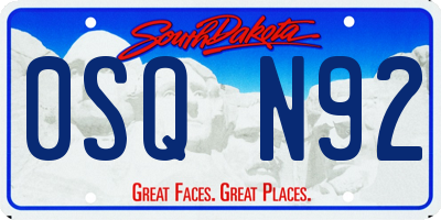 SD license plate 0SQN92