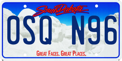 SD license plate 0SQN96