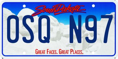 SD license plate 0SQN97