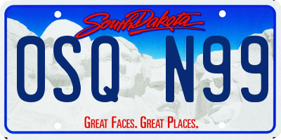 SD license plate 0SQN99