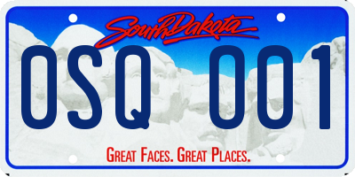 SD license plate 0SQO01