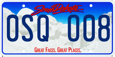 SD license plate 0SQO08