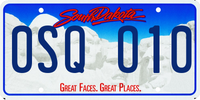 SD license plate 0SQO10
