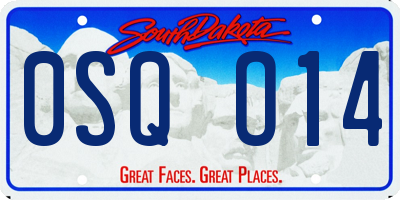 SD license plate 0SQO14