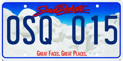 SD license plate 0SQO15