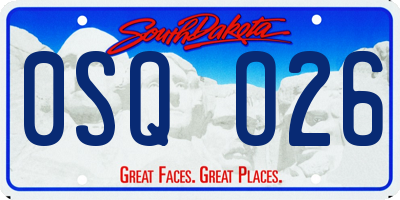SD license plate 0SQO26