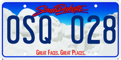 SD license plate 0SQO28