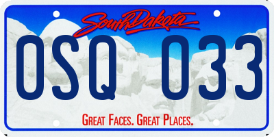 SD license plate 0SQO33