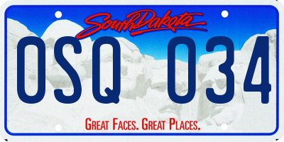 SD license plate 0SQO34