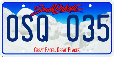 SD license plate 0SQO35