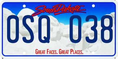 SD license plate 0SQO38