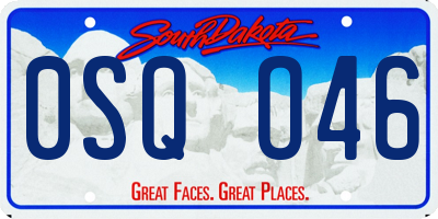 SD license plate 0SQO46