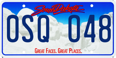 SD license plate 0SQO48