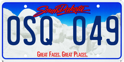 SD license plate 0SQO49