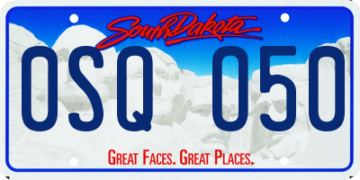 SD license plate 0SQO50