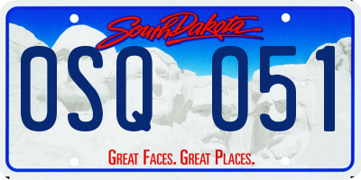 SD license plate 0SQO51