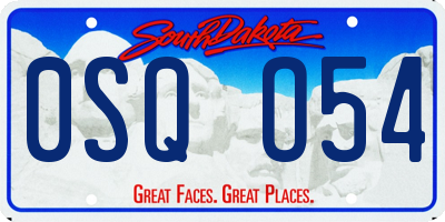 SD license plate 0SQO54