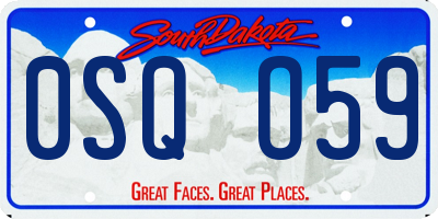 SD license plate 0SQO59