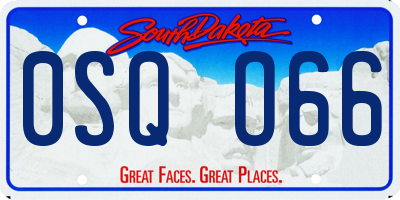 SD license plate 0SQO66
