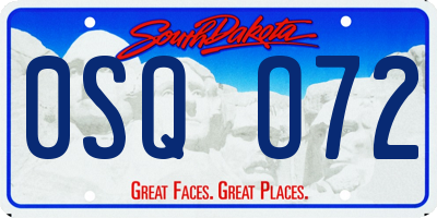 SD license plate 0SQO72