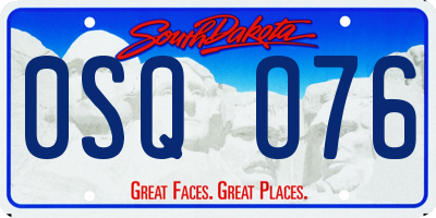SD license plate 0SQO76