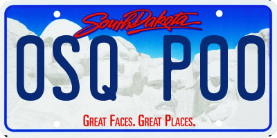 SD license plate 0SQP00