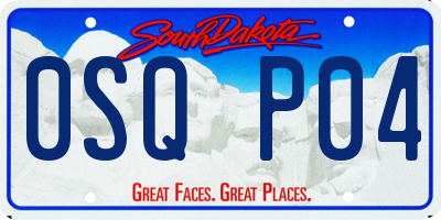 SD license plate 0SQP04