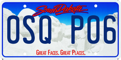 SD license plate 0SQP06