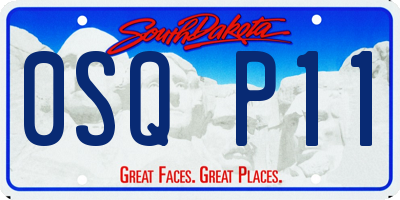 SD license plate 0SQP11