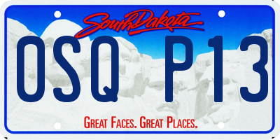 SD license plate 0SQP13