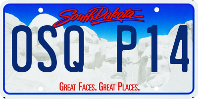 SD license plate 0SQP14