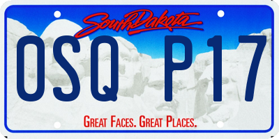 SD license plate 0SQP17