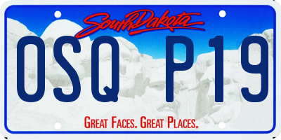 SD license plate 0SQP19
