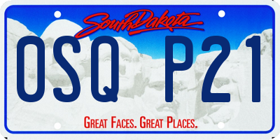 SD license plate 0SQP21