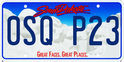 SD license plate 0SQP23