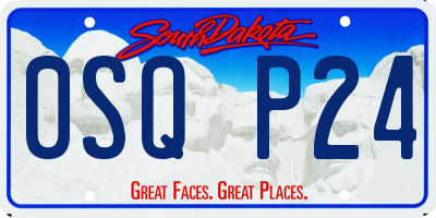 SD license plate 0SQP24
