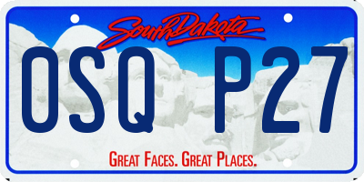 SD license plate 0SQP27