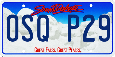 SD license plate 0SQP29