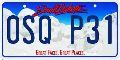 SD license plate 0SQP31