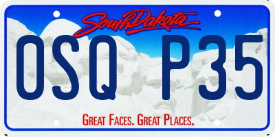 SD license plate 0SQP35