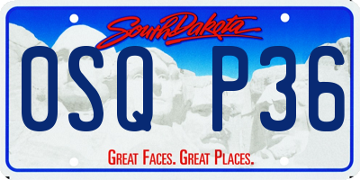 SD license plate 0SQP36