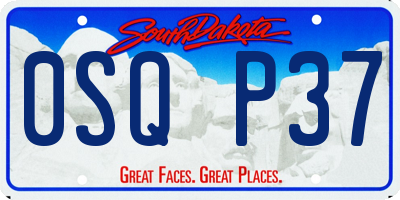 SD license plate 0SQP37