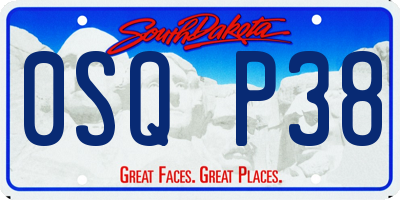 SD license plate 0SQP38
