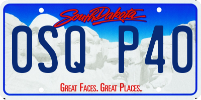 SD license plate 0SQP40