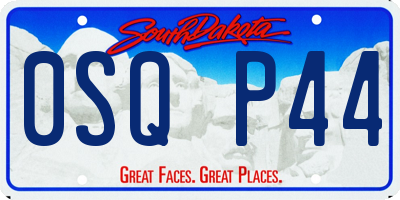 SD license plate 0SQP44