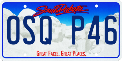 SD license plate 0SQP46