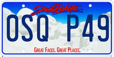 SD license plate 0SQP49