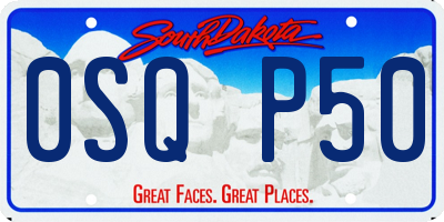 SD license plate 0SQP50